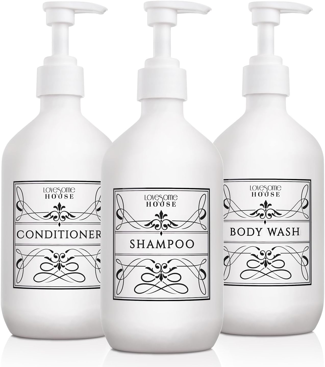 Stylish Shampoo and Conditioner Refillable Bottles 16 oz